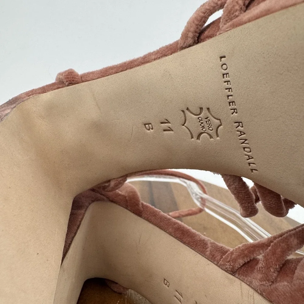 Womens Loeffler Randal Rivka Knotted Pink Platfrom Strappy Heeled Sandals Sz‎ 11